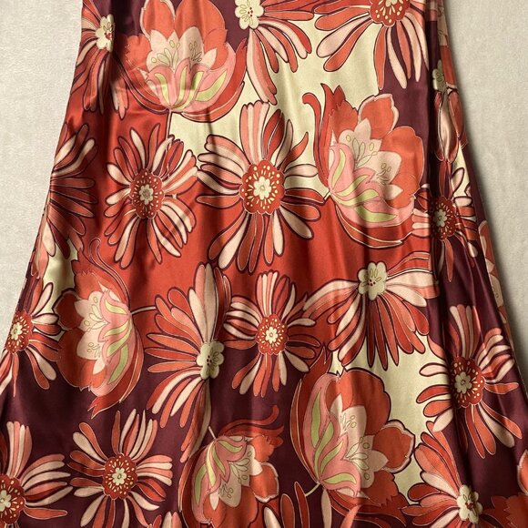 Ann Taylor Loft Silk Blend Halter Empire Floral Midi Dress 10 Y2K Groovy Boho - Picture 2 of 12